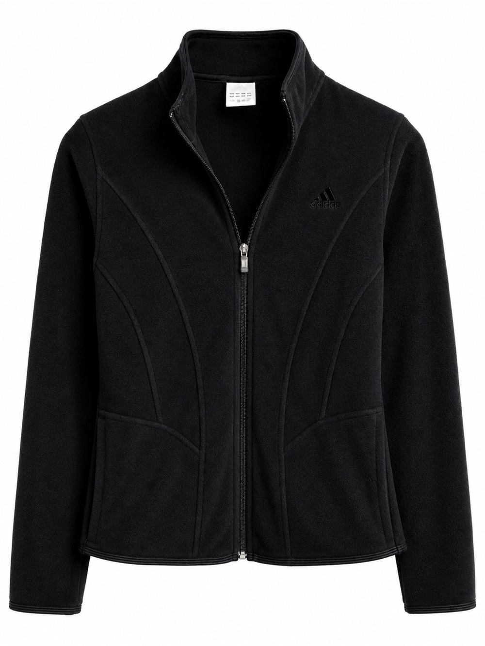 adidas Black Women's Full-Zip Bomber Fleece Jacket